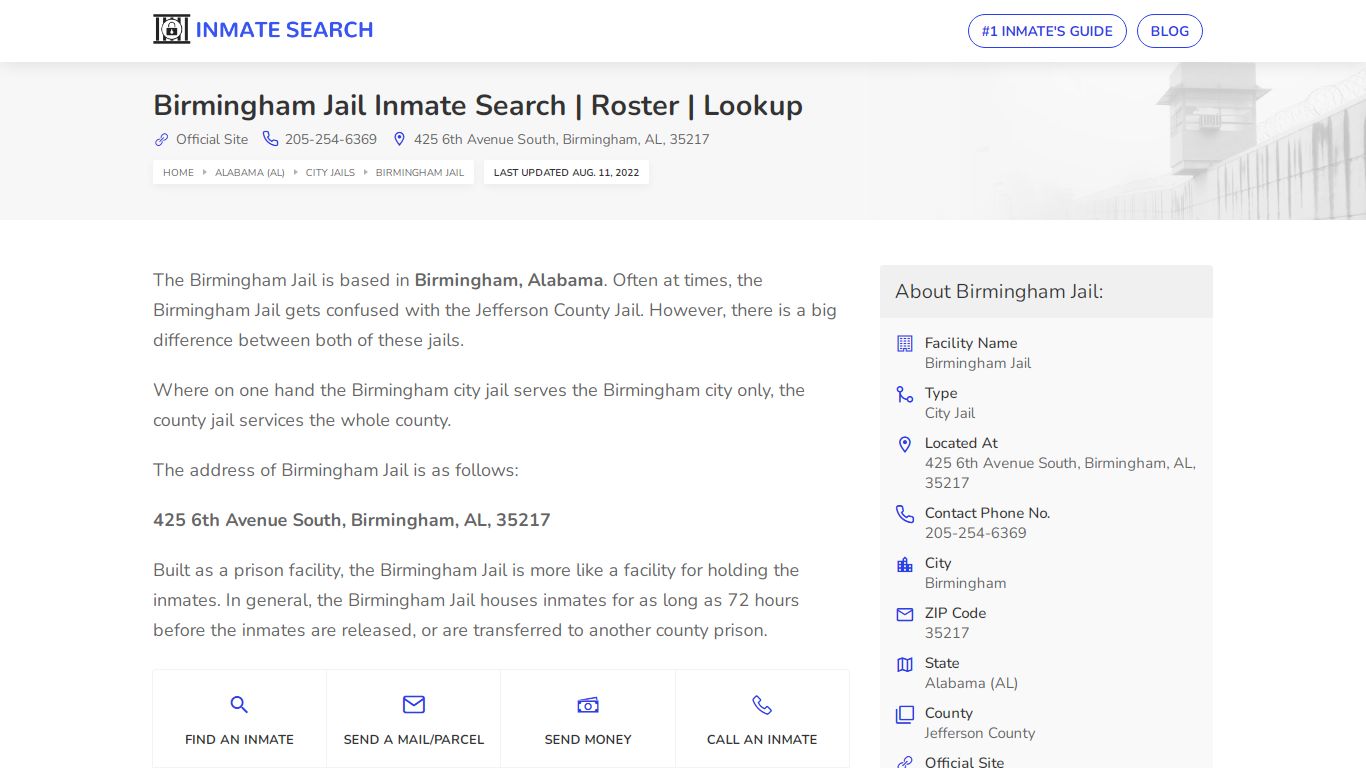 Birmingham Jail Inmate Search | Roster | Lookup