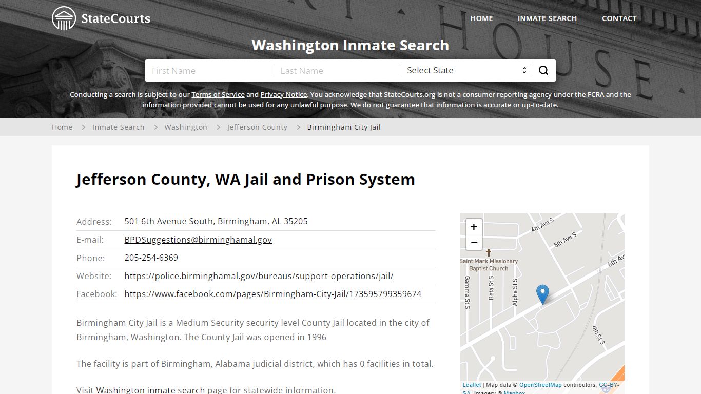 Birmingham City Jail Inmate Records Search, Washington ...