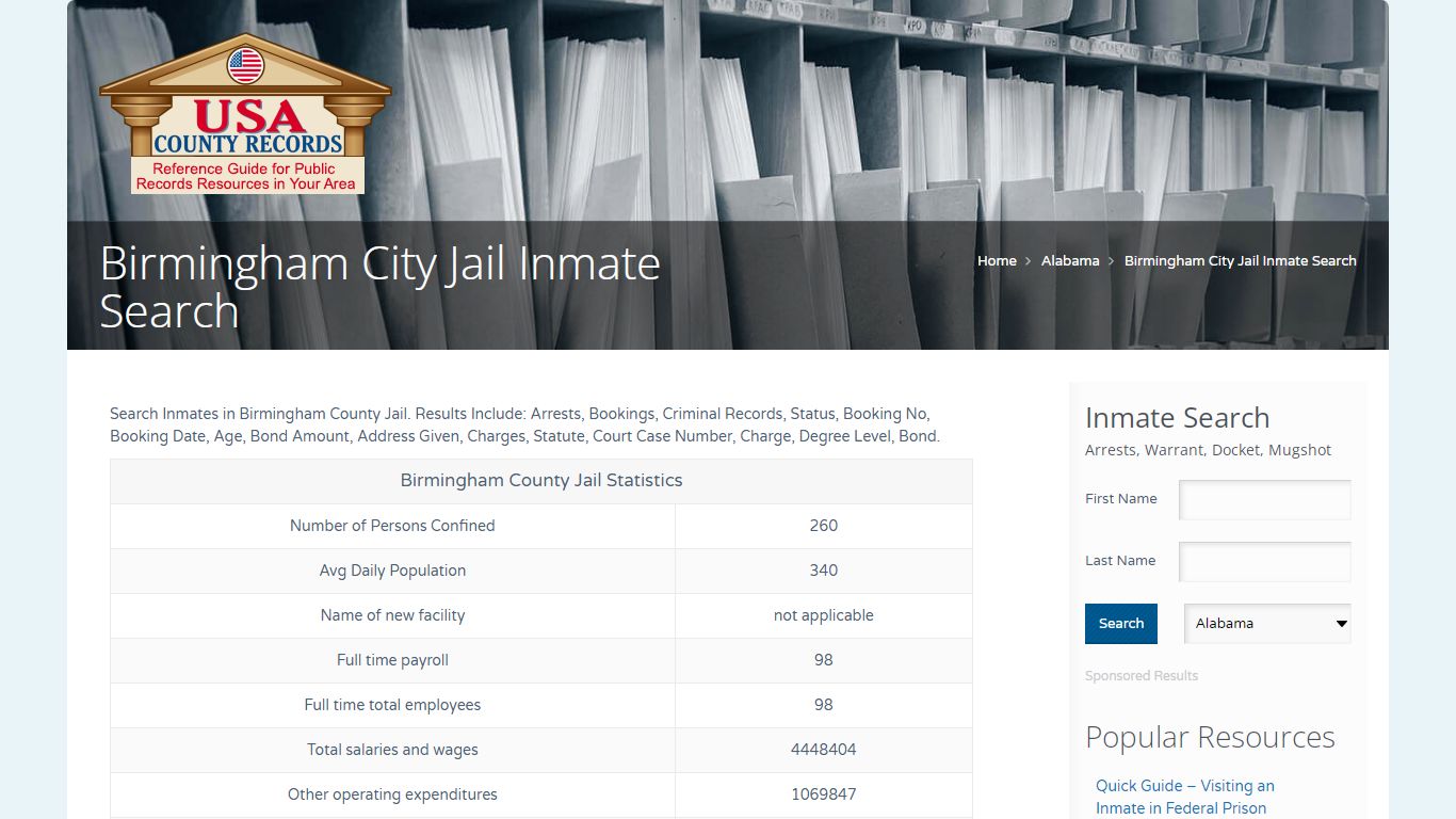 Birmingham City Jail Inmate Search | Name Search
