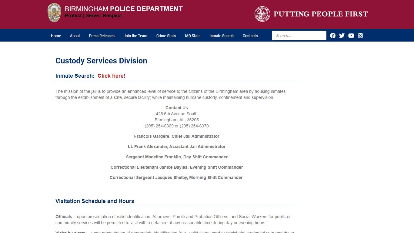 Jail | Birmingham Police Department